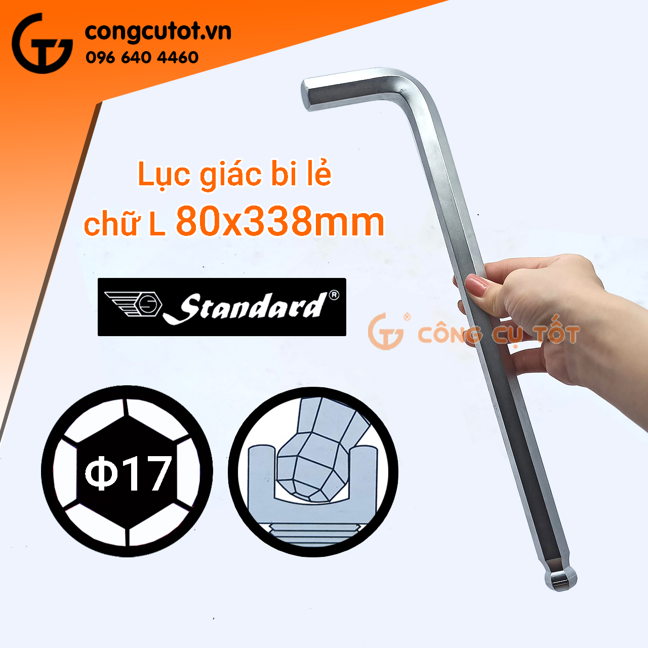 Lục giác lẻ đầu bi chữ l standard 1.5 - 19 mm
