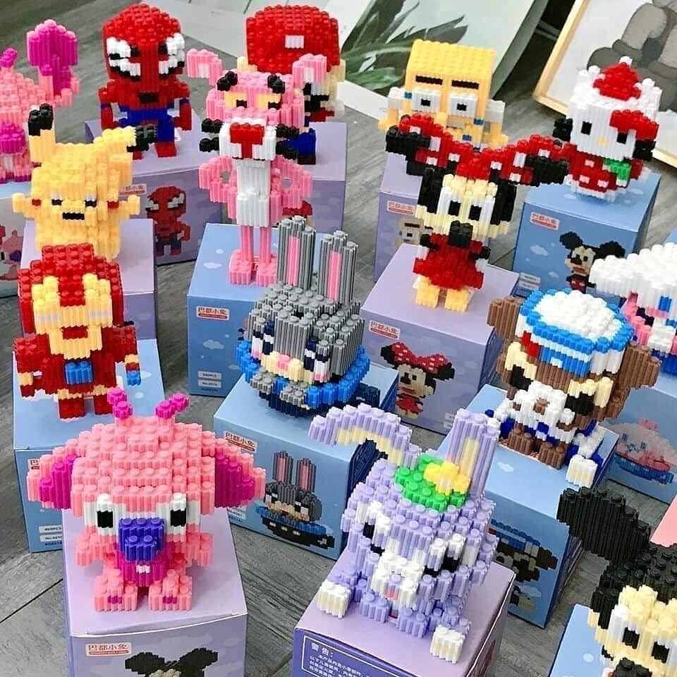 Bộ đồ chơi lắp ráp mini 3d mô hình các nhân vật hoạt hình