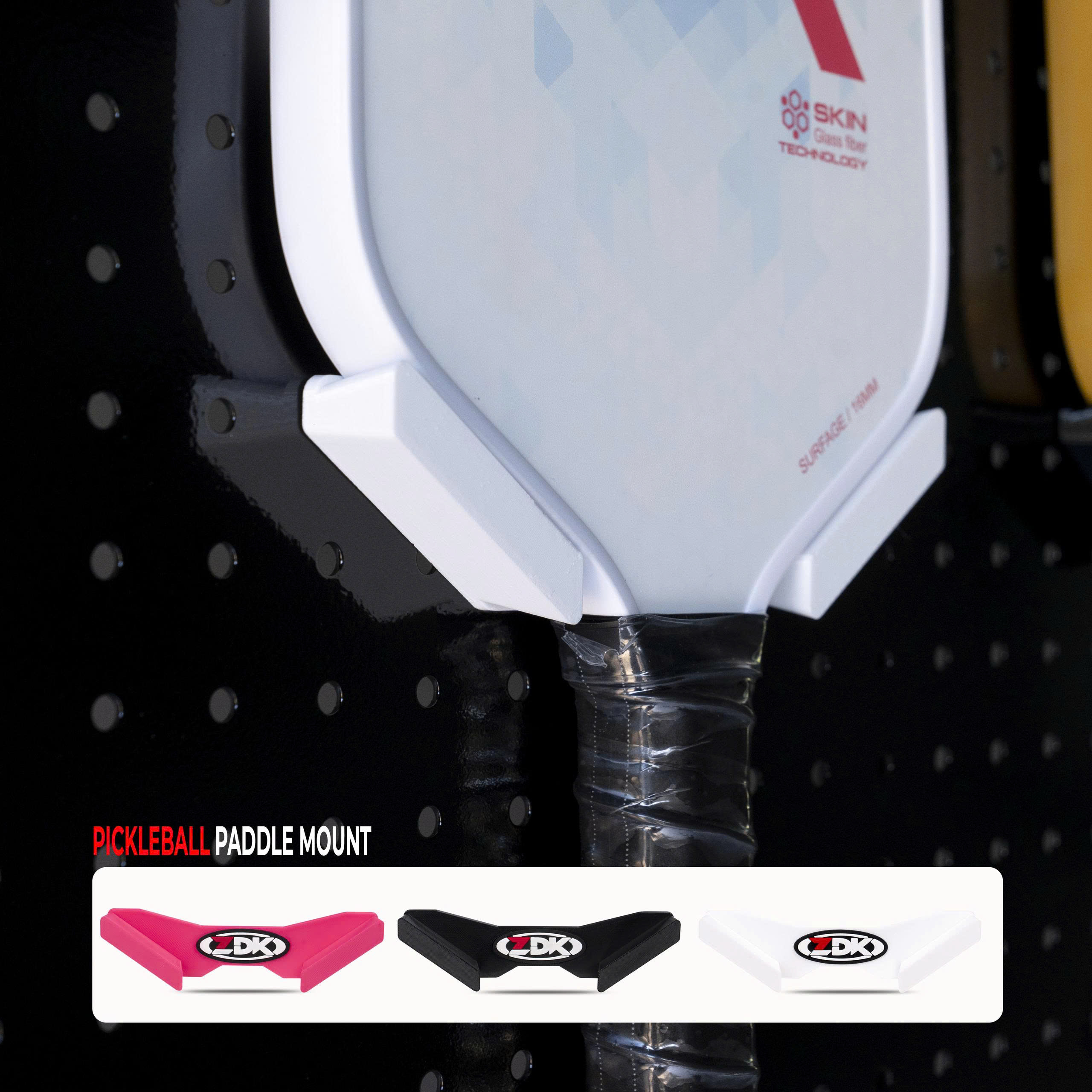 Giá Treo Vợt Pickleball, Giá Đỡ 3D ZDK MT03 Treo Vợt Pickleball Tiện Lợi, Chắc Chắn, Kèm Keo Dán