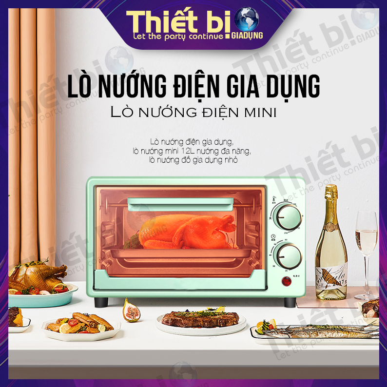 Lò nướng điện gia dụng, lò nướng mini 12L nướng đa năng, lò nướng đồ gia dụng nhỏ