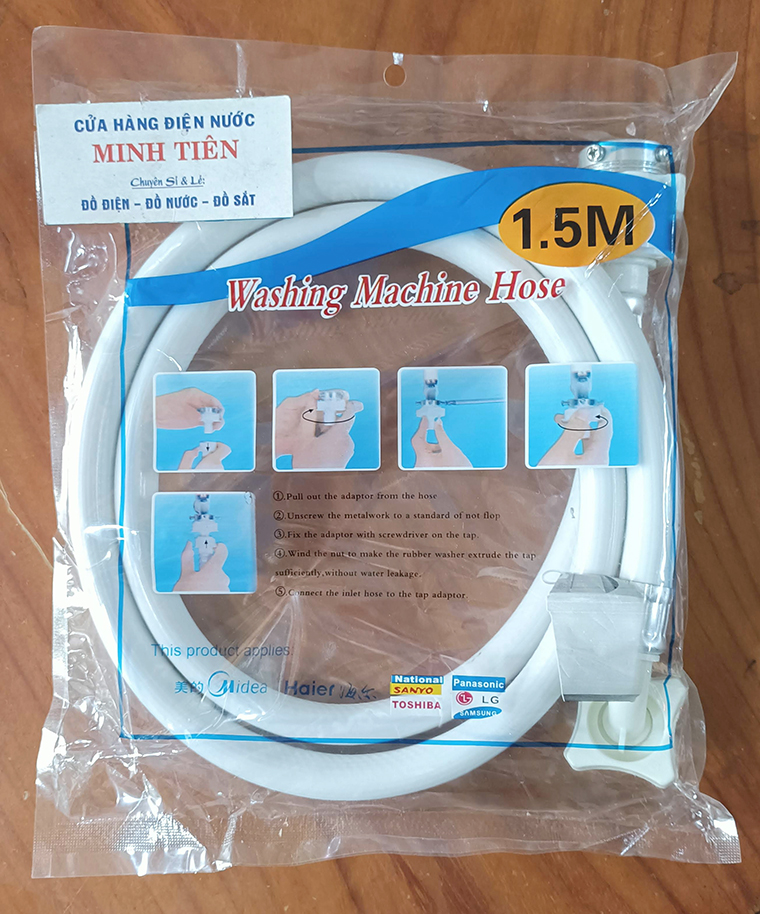 Dây cấp nước máy giặt cửa đứng, cửa ngang chiều dài 1.5 mét