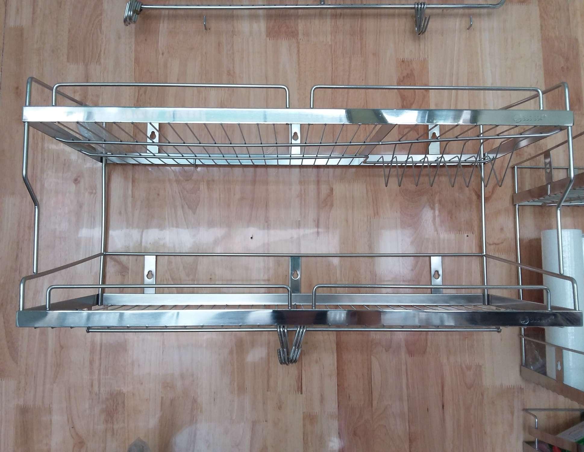 Kệ treo, kệ chén 2 tầng inox 304 28×80