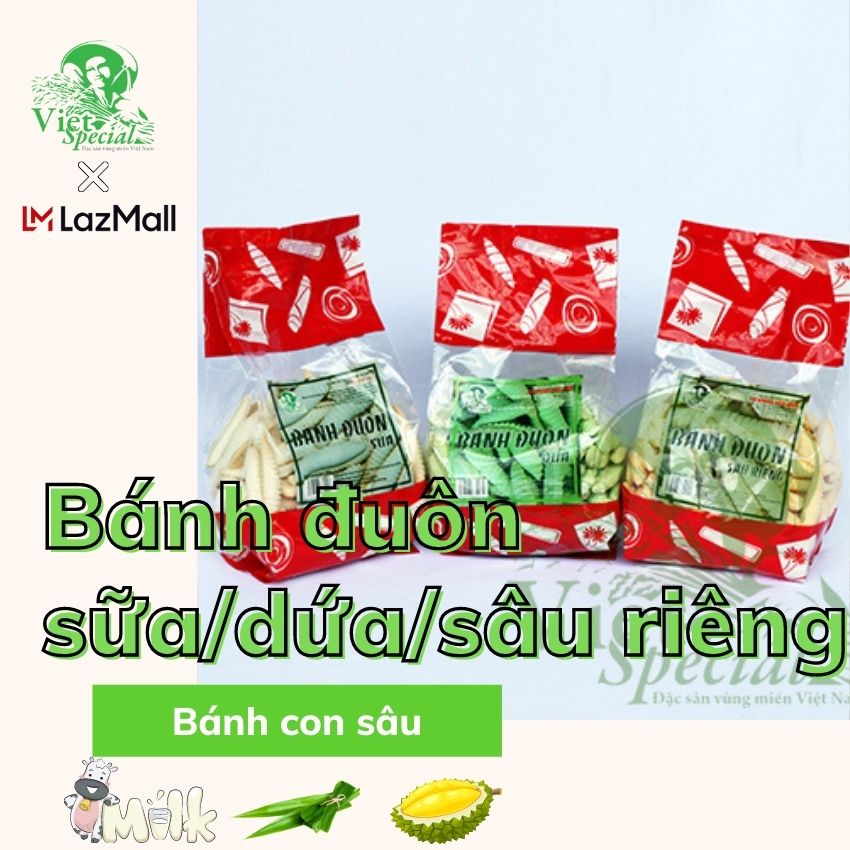 Đồ ăn vặt Bánh đuôn dứa / sữa / sầu riêng VietSpecial 150g / 250g