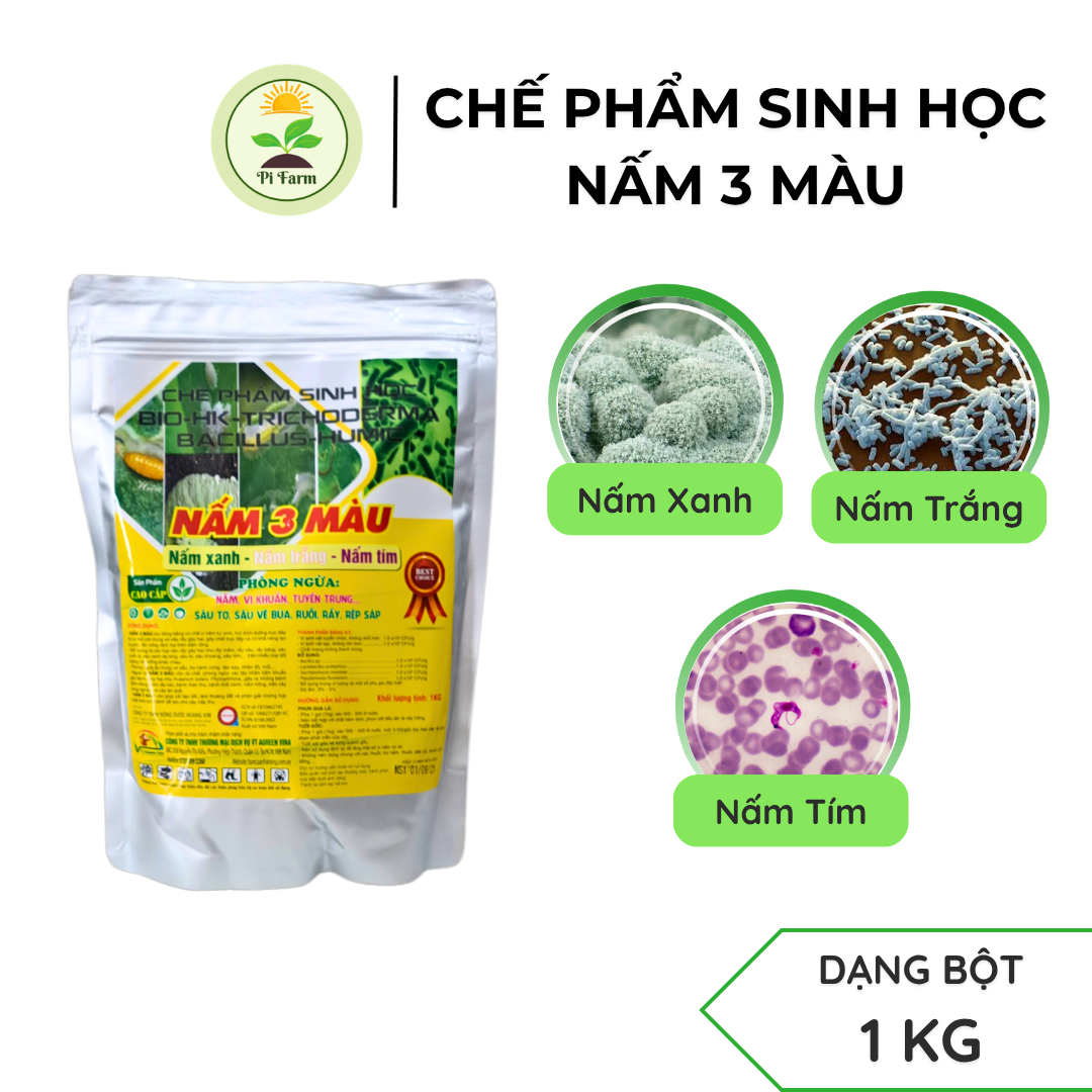 Nấm 3 Màu Chế Phẩm Sinh Học Dạng Bột Gói 1Kg Ngừa Nấm Vi Khuẩn Tuyến Trùng Sâu Rầy Rệp Sáp