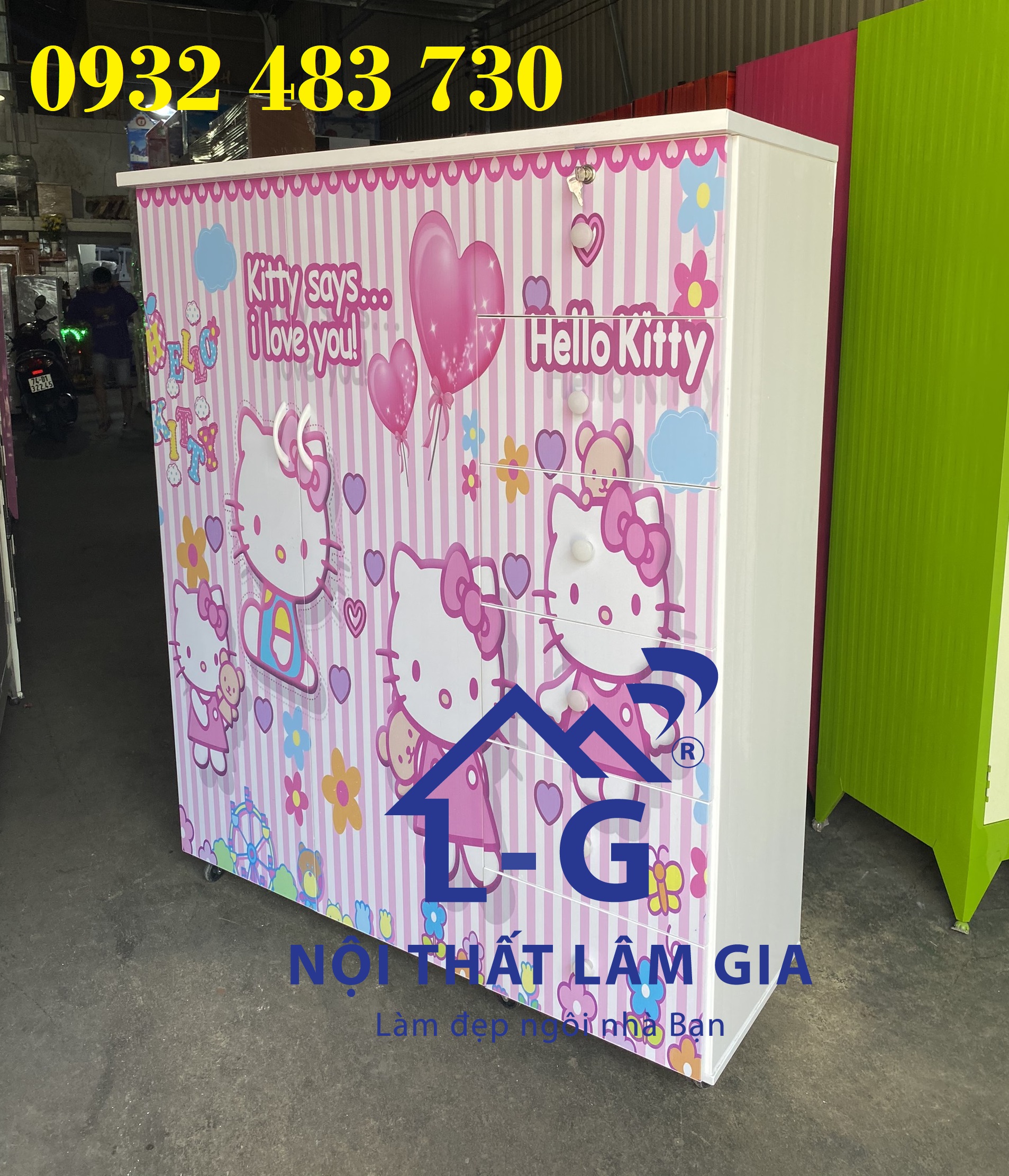 Tủ quần áo bằng nhựa đài loan có bánh xe di chuyển tiện lợi
