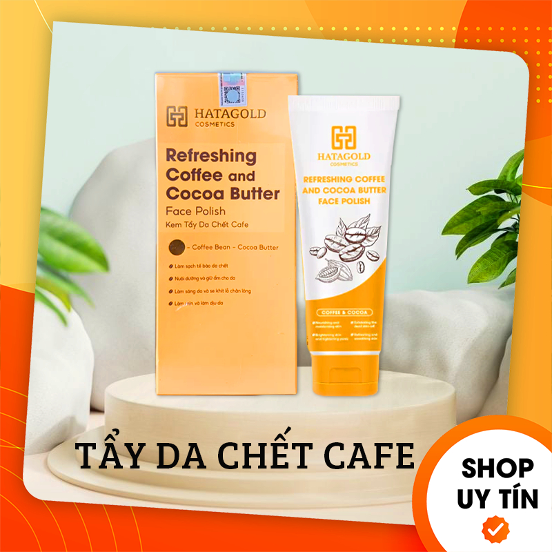Kem Tẩy Da Chết Cafe Bơ Ca Cao Hatagold - Refreshing Coffee and Cocoa Butter Face Polish