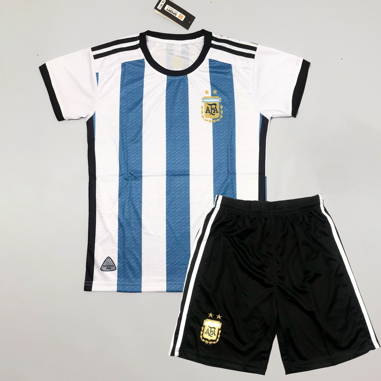 Áo Bóng Đá Đội Tuyển ARGENTINA -Mẫu mới Xanh Đen 2023- MÈ KIM Thái Cao Cấp - Co Giãn 4 Chiều