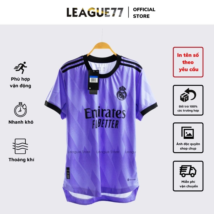 Bộ Quần Áo Bóng Đá Real Madrid Sân Khách 23 - Set Bộ Thể Thao Nam Đồ Đá  Bóng Nam Ngắn Tay Màu Tím Leaguestore | Lazada.Vn