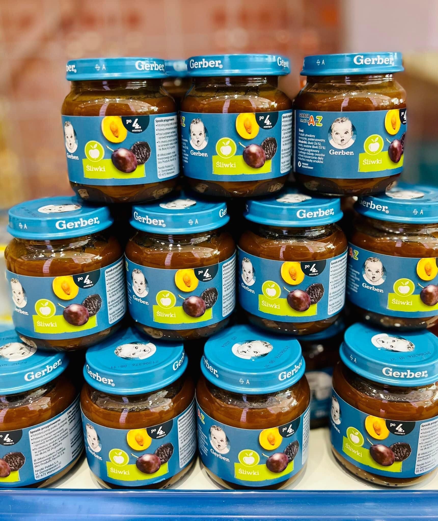 Mận đen nghiền gerber ba lan cho bé từ 4m+