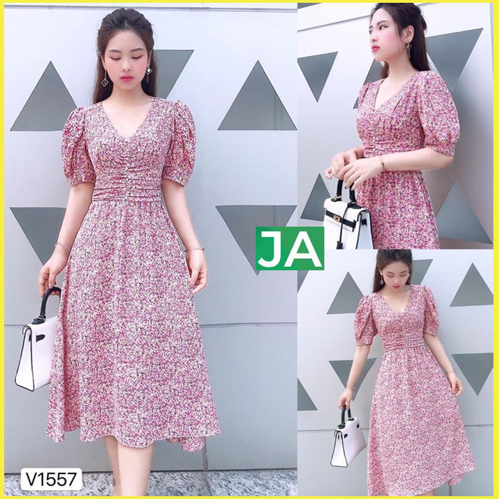 Top 11 kiểu váy hoa nhí dáng dài vintage Hàn Quốc đẹp 2023