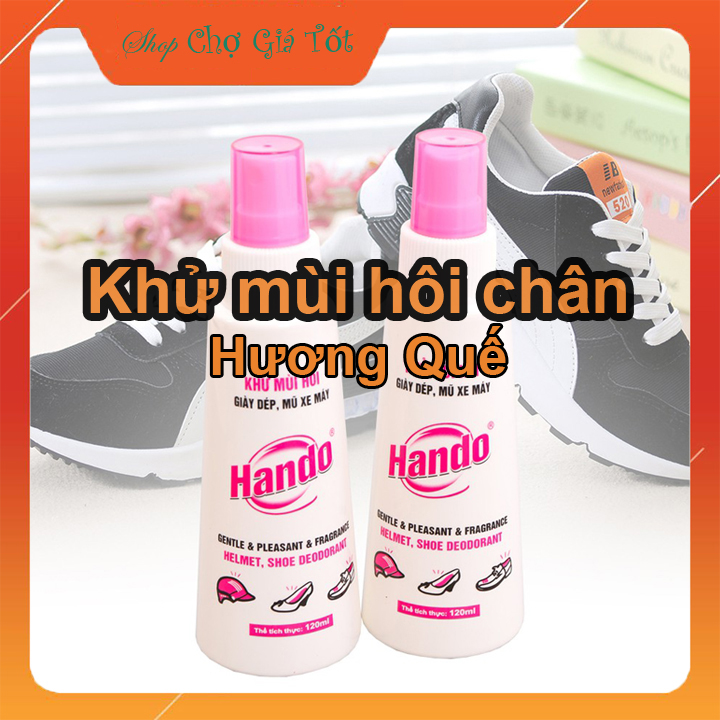 [Hương Quế] Bộ 2 chai xịt khử mùi hôi chân hôi giày Hando 120ml