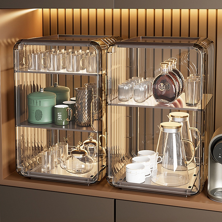  YTC- Tủ Đựng Mỹ Phẩm Để Bàn -Kệ Đựng Ly Cốc Bình Sữa  Bằng Acrylic Trong Suốt Chống Bụi sang trọng 