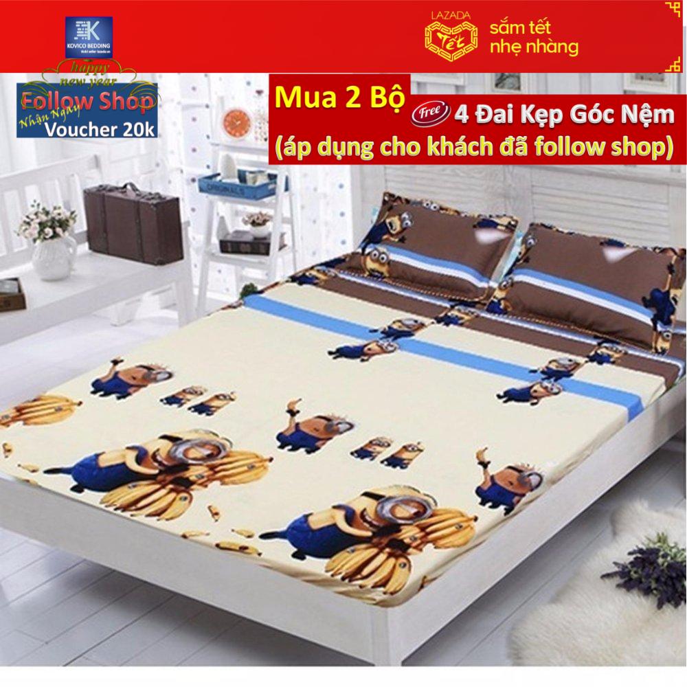 Bộ ga chun 1m6x2m + 2 áo gối 45cmx65cm