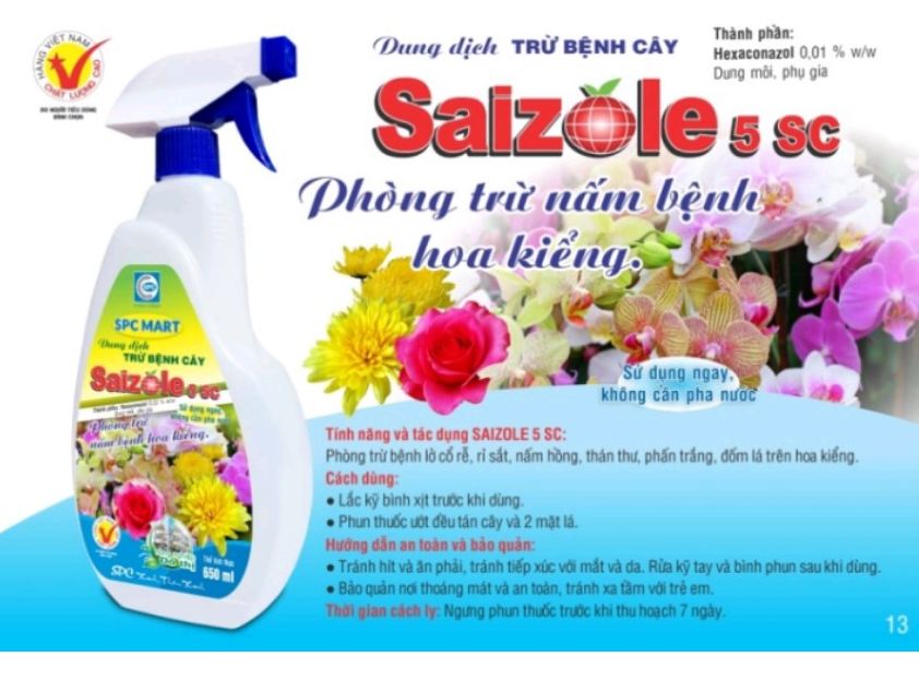 Dung dịch trừ bệnh cây saizole 5sc
