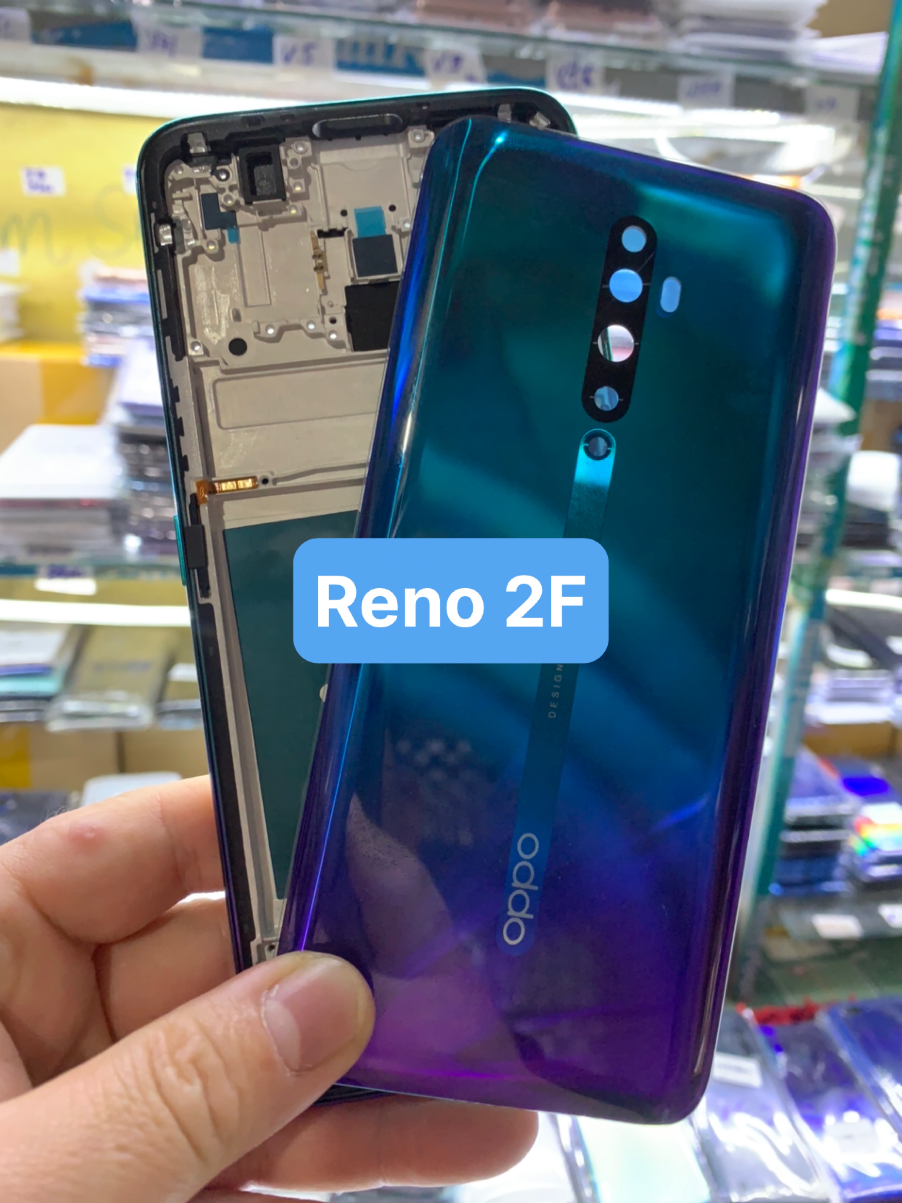 Bộ vỏ, kính lưng, khung xương điện thoại oppo Reno 2F