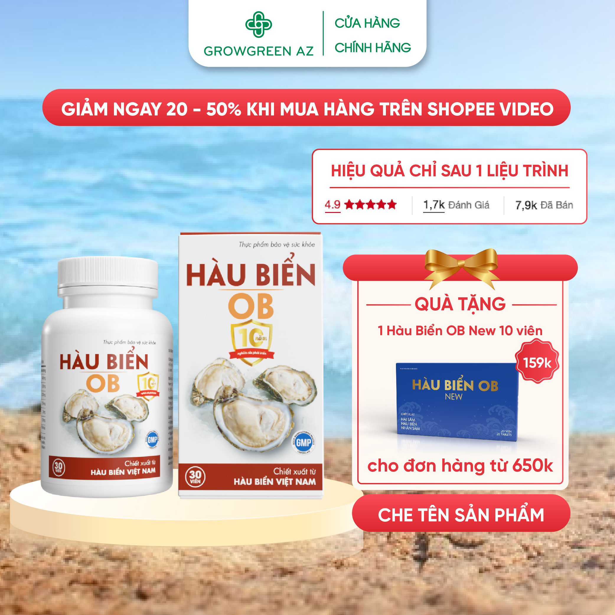 Tinh chất hàu biển ob - giảm xuất tinh sớm, cải thiện yếu sinh lý, tăng chất lượng tinh trùng