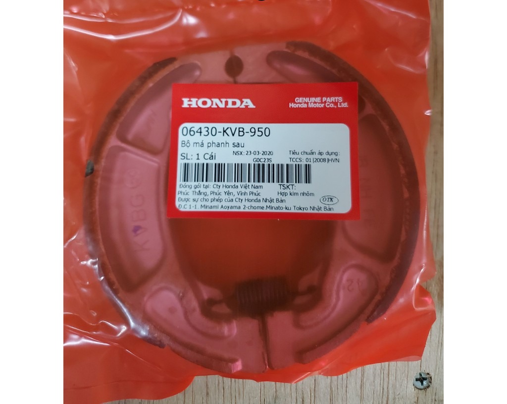 Bố phanh / bố thắng đùm sau Vario, Vision, Air Blade, Click, SH Mode, Lead 125, Lead 110, Chính hiệu Honda Motor VN