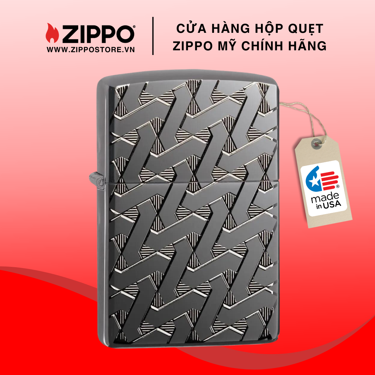 Bật lửa zippo armor® geometric weave design 49173