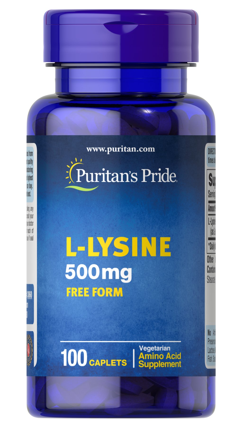 Viên uống giúp ăn ngon miệng, tăng cường cơ bắp Puritan's Pride L-Lysine 500mg 100 viên