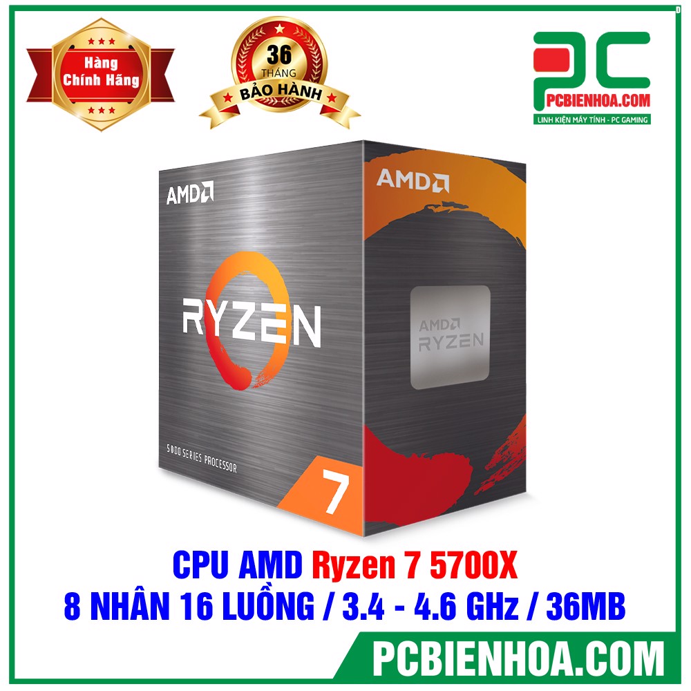 CPU AMD RYZEN 7 5700X- AM4 - Chính hãng mới 100% bảo hành 36 tháng