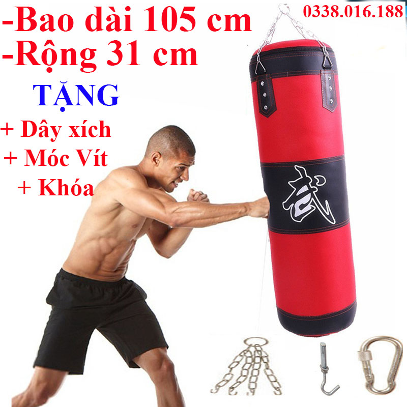 Bao Cát Đấm Bốc - Báo Đấm Boxing Chưa Nhồi Ruột HUY STAR - Bạn Đừng Ngại Vì Đã Có Hướng Dẫn Nhồi Chi Tiết - Tặng Kèm: Móc, Xích, Khóa - Bảo Hành 12 Tháng