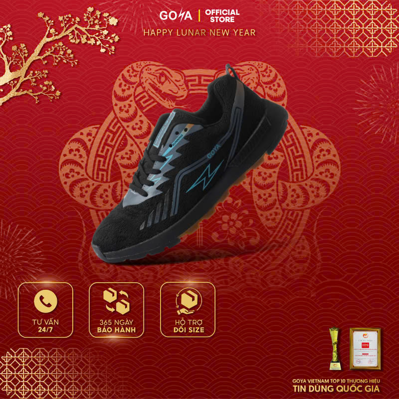 [HOT] Giày Leo Núi, Treking Dã Ngoại Goya Trail Full Đen V1