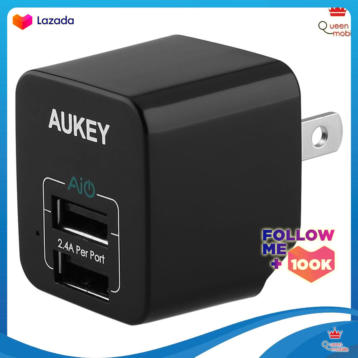 Adapter sạc 2 cổng 12w aukey pa-u32