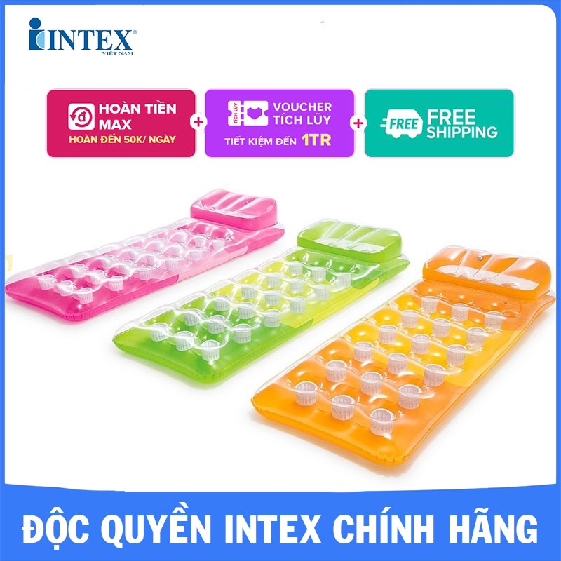 Phao bơi nằm thư giãn người lớn INTEX 58890- Phao bơi thời trang , phao bơi nằm tải trọng 110kg chịu lực tốt