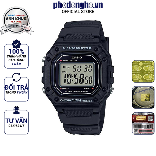 Đồng hồ nam Casio Anh Khuê W-218H-1AVDF