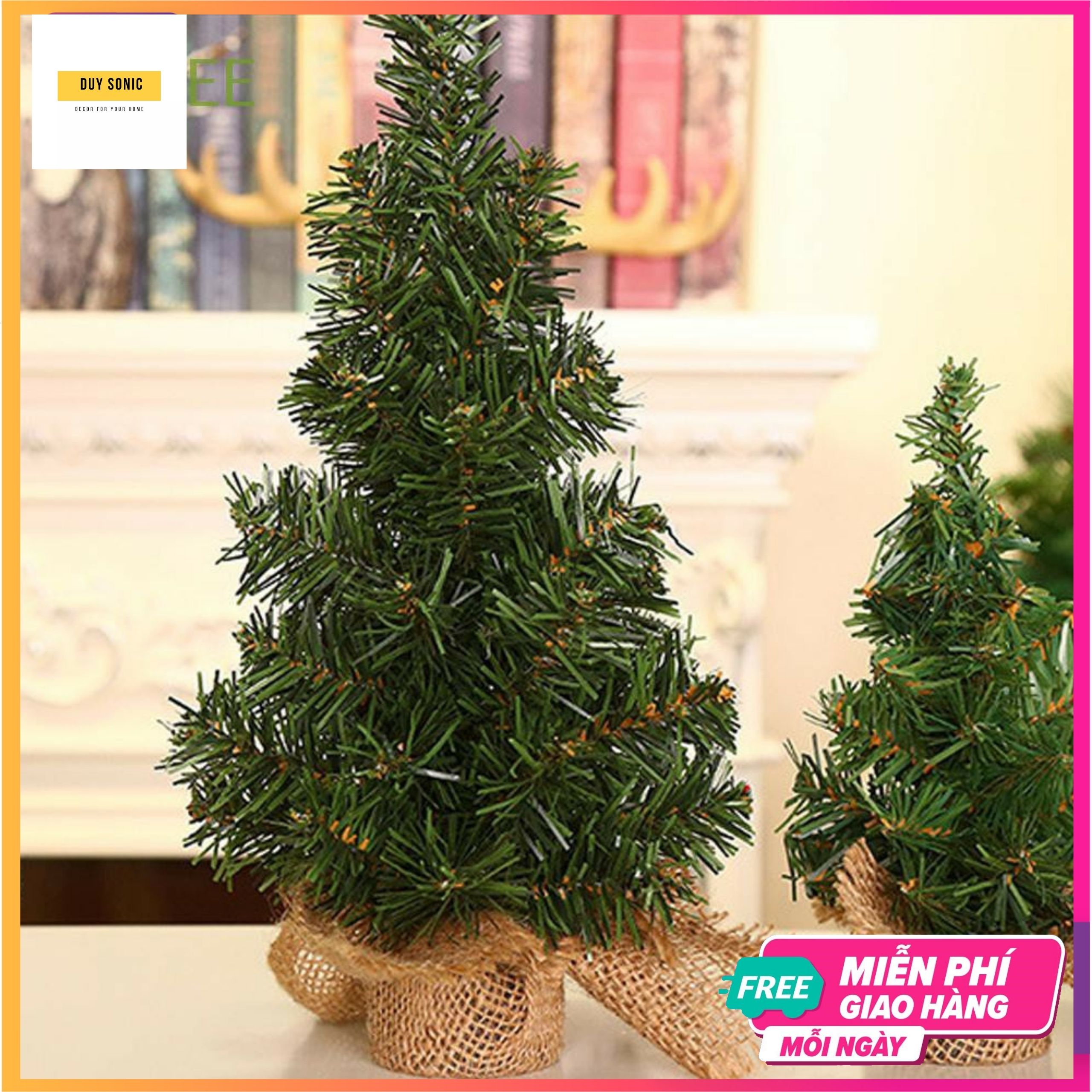 Cây thông trang trí Giáng sinh Noel kích thước 30cm để bàn decor siêu xinh