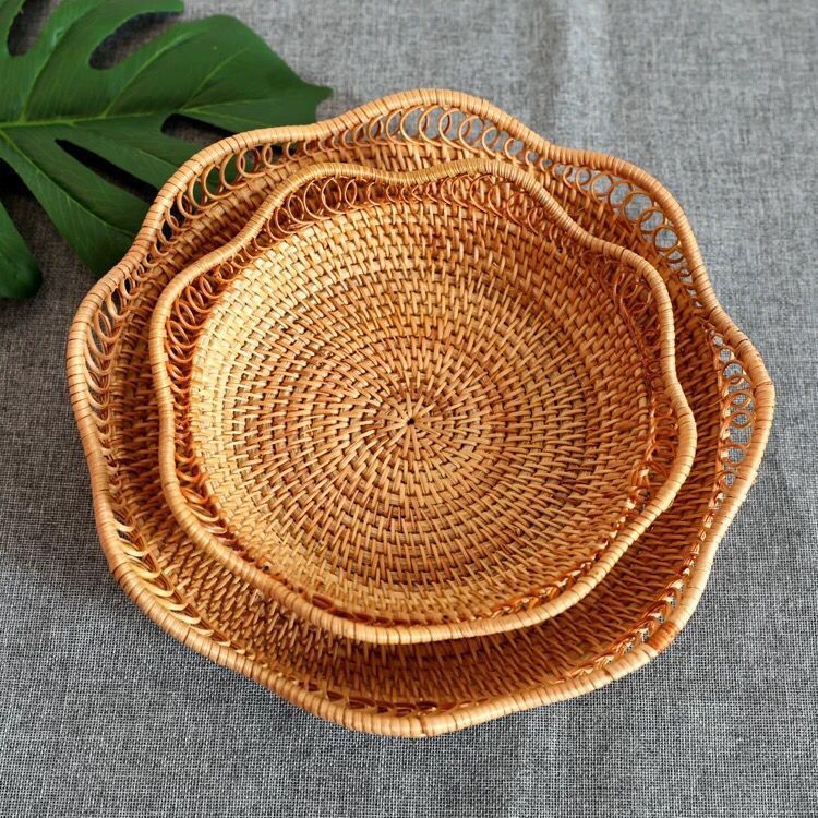 [FREESHIP] Rổ Mây Tre Đan  GreenHome - Rổ Mây Tre Vành Lượn Sóng -  Rổ Đựng Hoa Qủa, Đựng Hạt -  Giỏ Mây Tre Đan Hàng Thủ Công Việt Nam Chất Lượng Cao