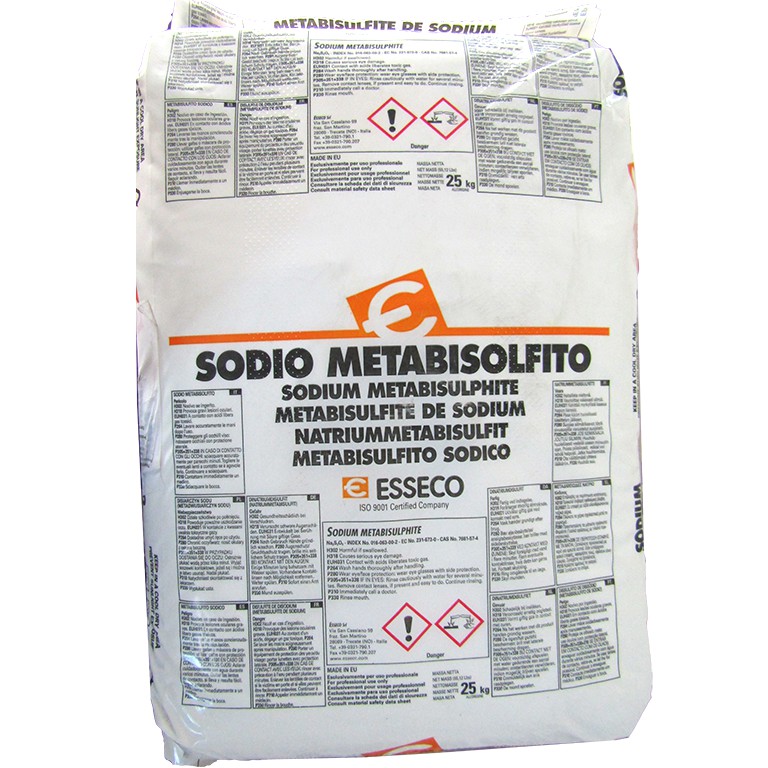 Bao 25kg sodium metalbisulfite hàng ý, chất tẩy trắng dùng trong thực phẩm