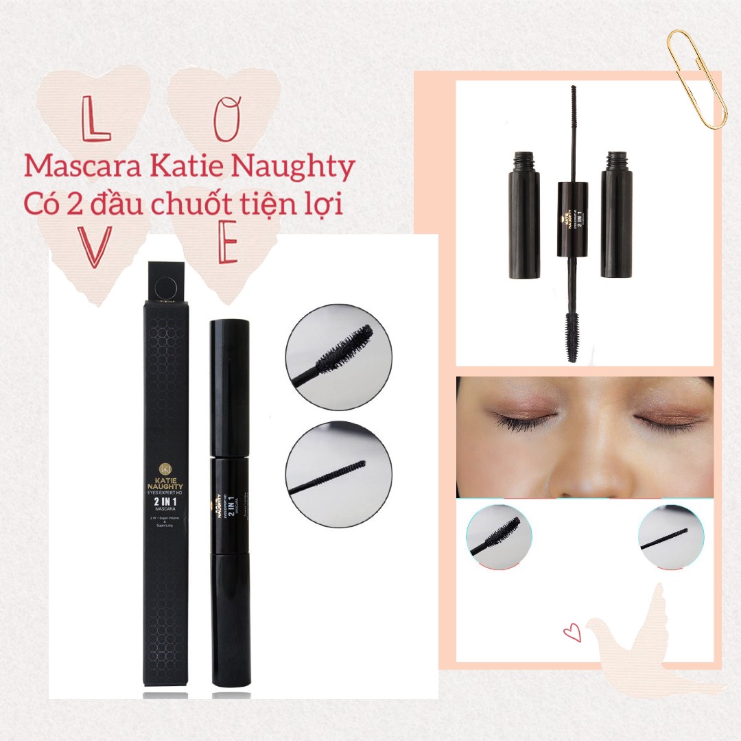 Thanh lý mascara xả tồn kho giá gốc - Mascara chống nước lâu trôi, làm dày và dưỡng mi siêu dài 2 đầu chuân Hàn Quốc Skin Lovely Long Lash Mascara & Essence 10g