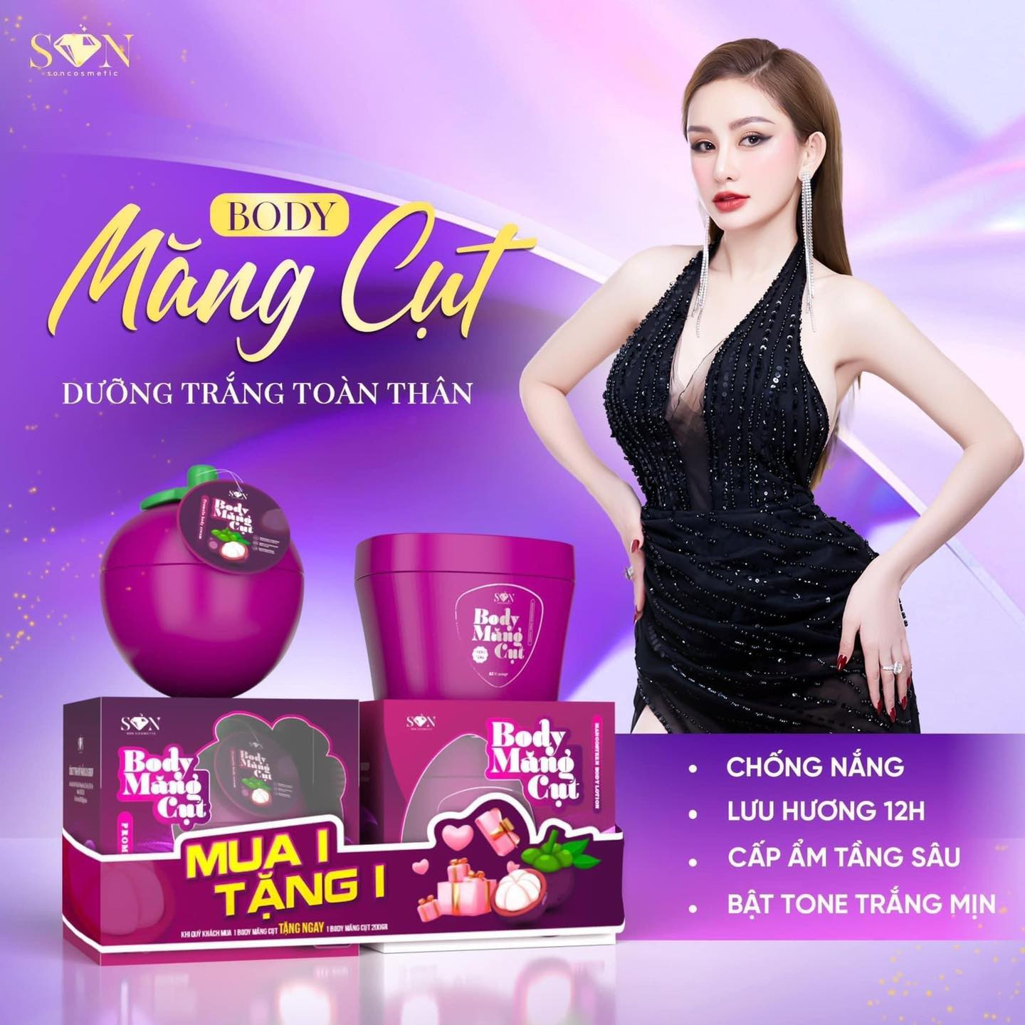 Kem Body Măng Cụt - Mua 1 tặng 1 - Trắng toàn thân dưỡng da chống nắng