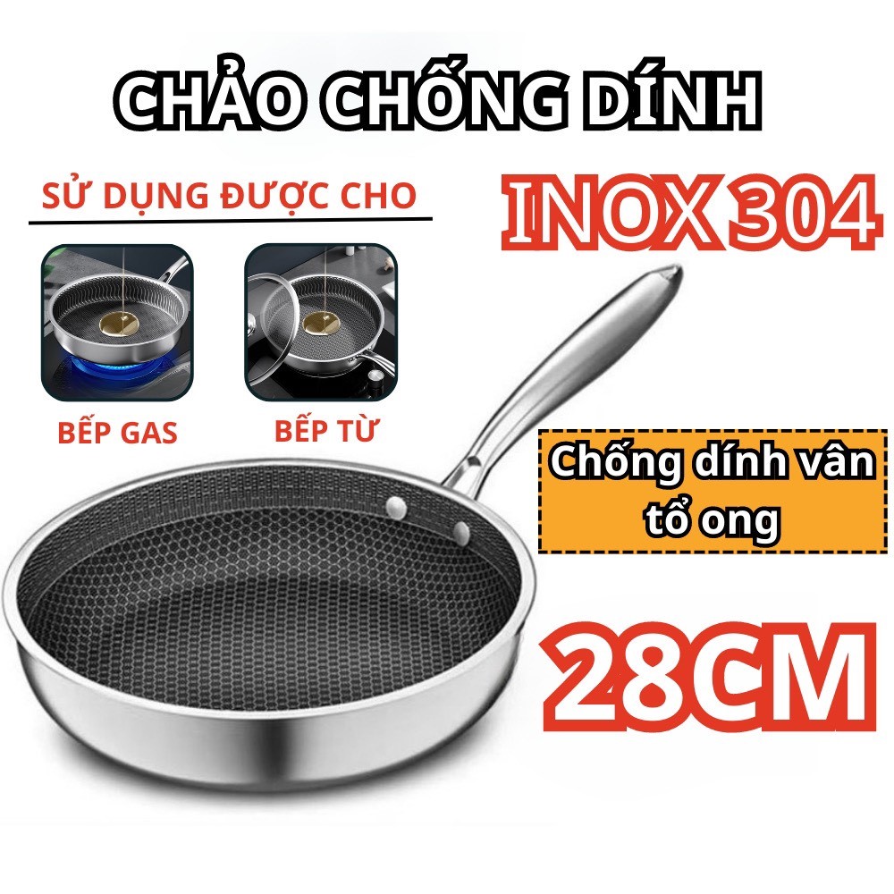 Chảo Chống Dính Đế Bằng Inox Vân Tổ Ong 18/28cm Đáy Sâu 6cm Dùng Đươc Các Loại BếpChảo chống dính men đá Nhật 28cm đen, chảo, chảo chống dính, nồi chảo, chảo 26cm, chảo 18cm, chảo chống dính bếp ga, chảo chống dính bến