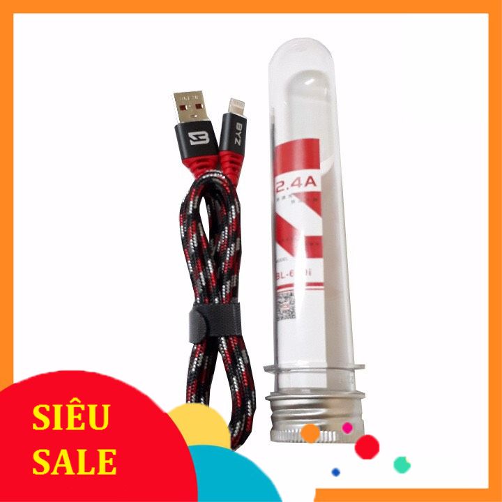 Cáp sạc BYZ 690 chân Lighting cho iphone ống nghiệm 1m