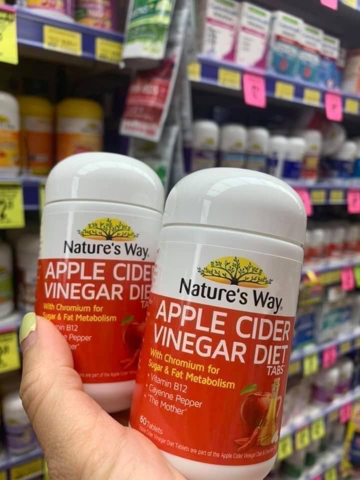 Giấm táo Nature's Way Apple Cider Vinegar 1200mg của Úc