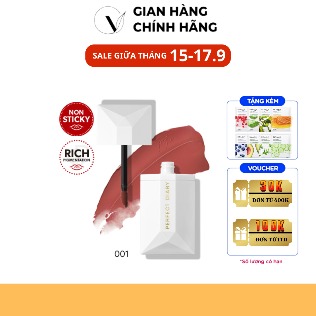 Son kem perfect diary readme lip sheer velvet chất kem nhung lì lâu trôi màu sắc tùy chọn 4g- vm cosmetic