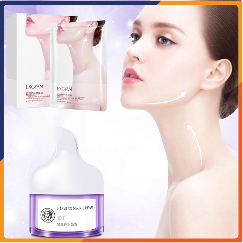 Combo 5 gói mặt nạ dưỡng da cổ + Kem dưỡng da cổ Firming Neck Cream dưỡng ẩm, dưỡng trắng vùng da cổ, giảm nếp nhăn, ngăn ngừa lão hóa MelyStore SPU188