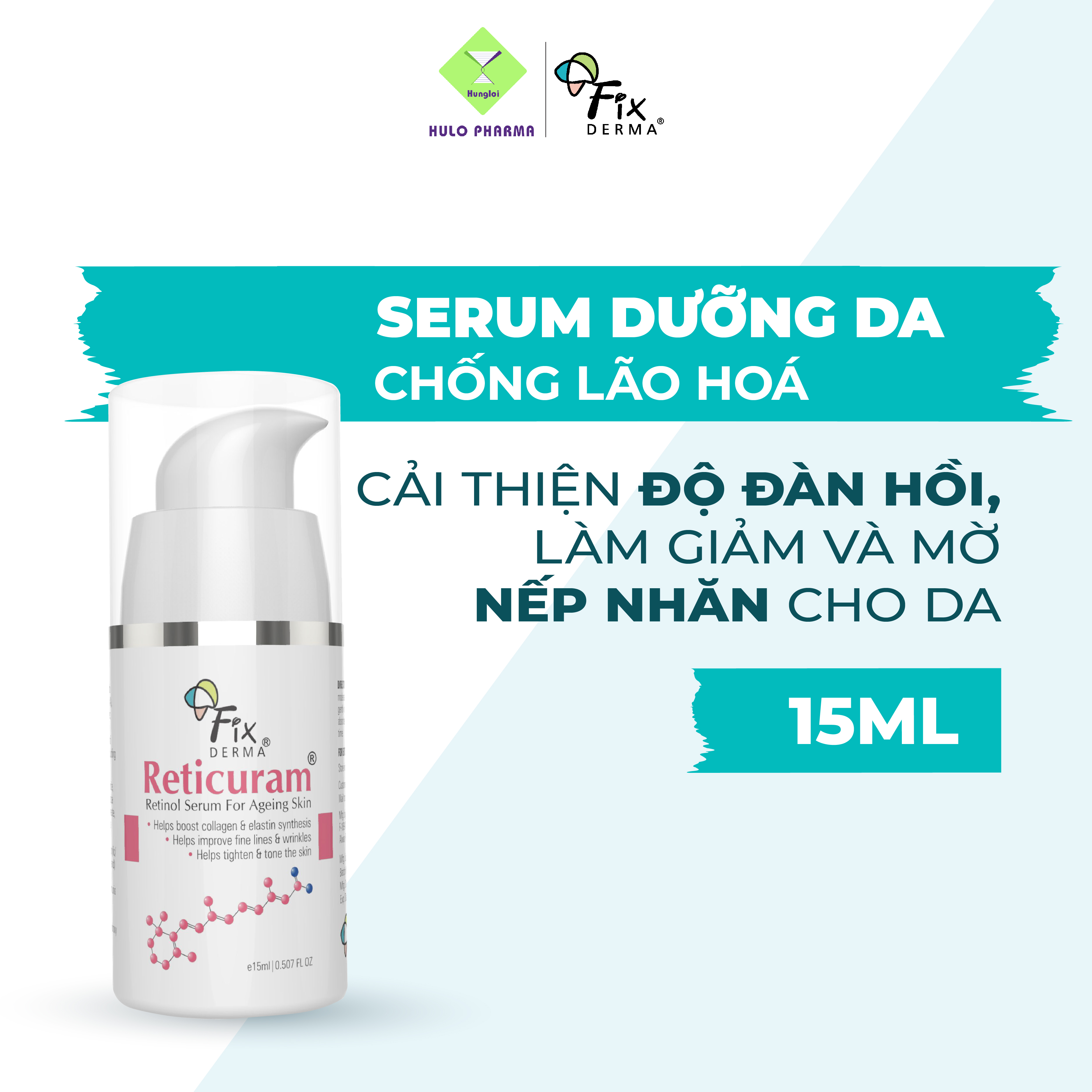Serum Dưỡng Da Chống Lão Hóa FIXDERMA Reticuram Serum Chiết Xuất Bơ Hạt Mỡ Và Retinol Giúp Xóa Nhăn Sáng Da 15ml [Hùng Lợi]