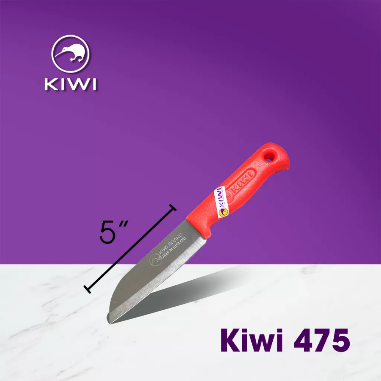 Dao nhà bếp Kiwi Java 475 cán nhựa đỏ - R475 hàng nhập khẩu Thái Lan cao cấp