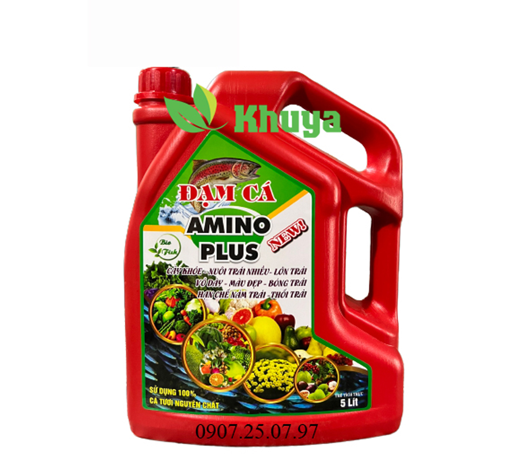 Phân bón Đạm Cá Amino Plus 5 lít Cây khỏe và Nuôi trái