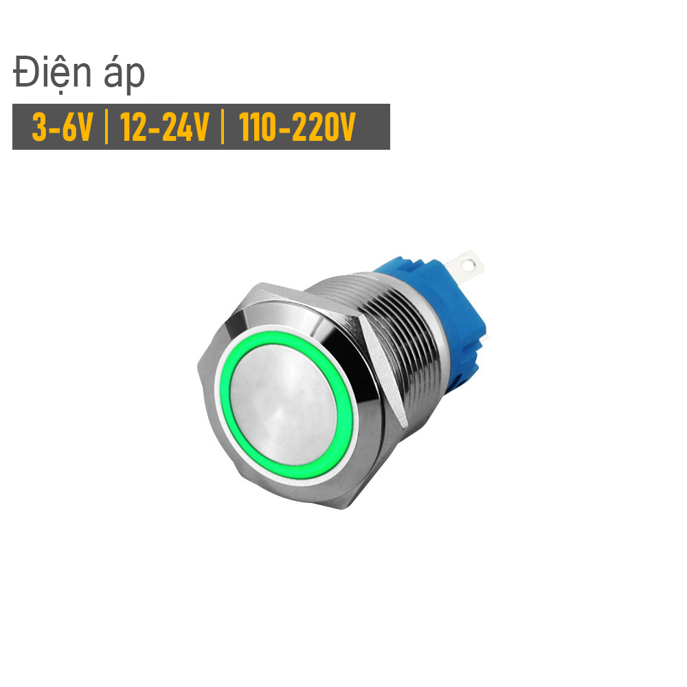 Công tắc Kim loại, Nút nhấn nhả Tự phục hồi 16mm