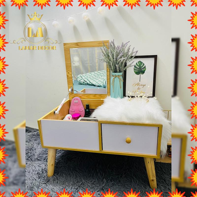 Bàn trang điểm ngồi bệt decor lamar decor gỗ mdf dc25