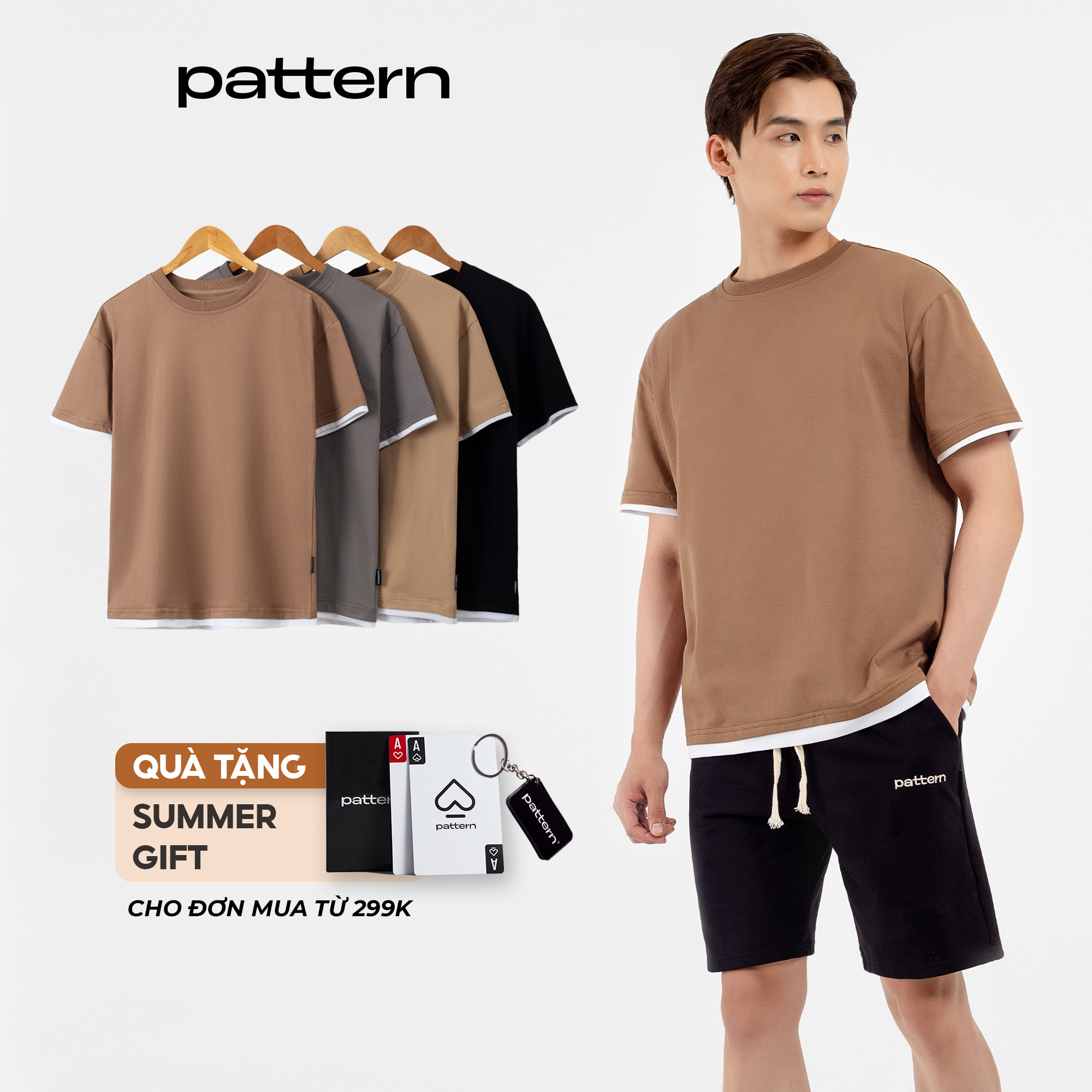 Áo phông Layer PATTERN THE 1992 Tshirt giả gấu