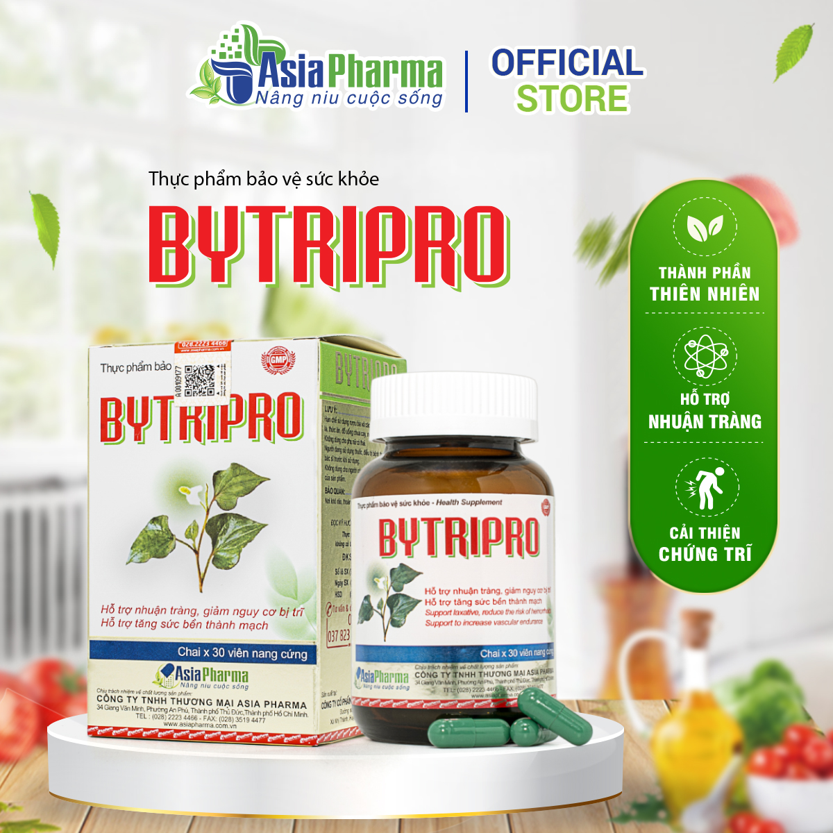 Viên uống Bytripro lọ 30 viên hỗ trợ nhuận tràng giảm tiêu trĩ