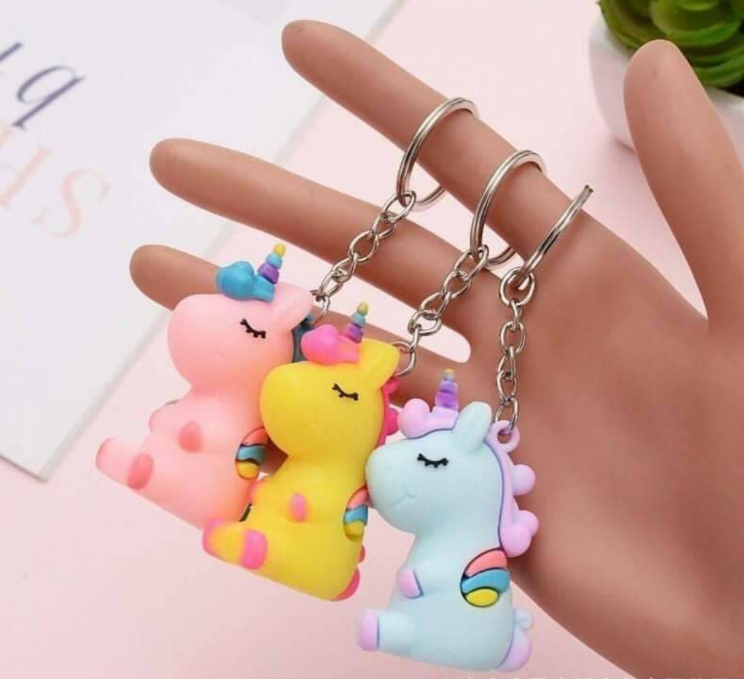 Móc khóa Gấu kính hồng, Kì lân, Pikachu mầm cây dễ thương, quà tặng, móc khóa giá rẻ nhiều mẫu