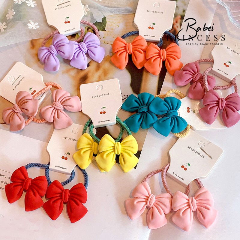Set 2 dây buộc tóc hình nơ xinh xắn cho bé gái