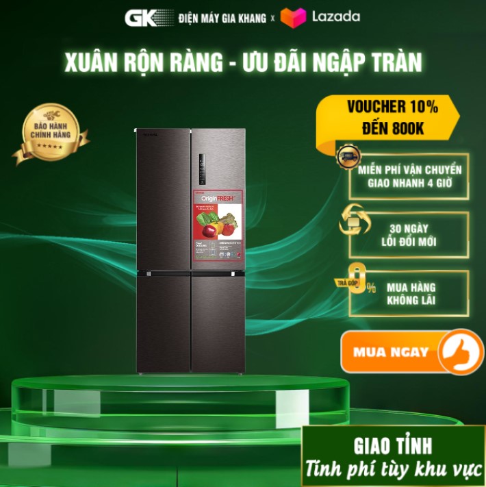 Tủ Lạnh Toshiba Inverter 511 Lít GR-RF610WE-PMV(37)-SG - GIAO TOÀN QUỐC - FREESHIP HCM