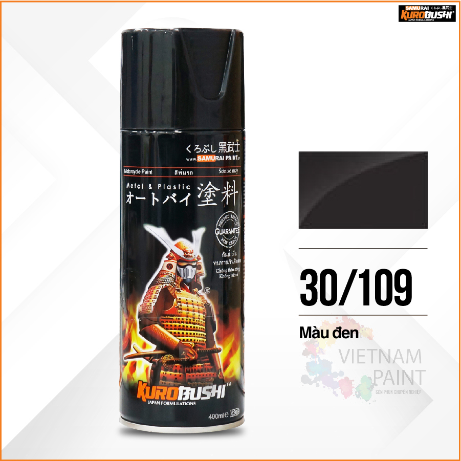 Sơn xịt samurai kurobushi - đen bóng 109 chuyên dùng cho xe máy